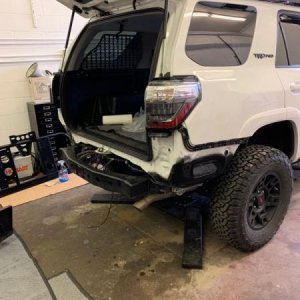 Rear bumper install.