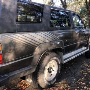 1988 SR5 V6 Dark Metallic Grey after a bath and shine from the rear right quarter