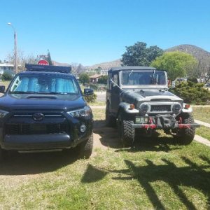 2 Toyotas 
2020 4Runner  1967 FJ40