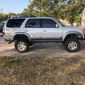 3 inch lift installed. still on stock tire size. Putting the lift on I realized how terrible all the front suspension bushings are and wanted to repla