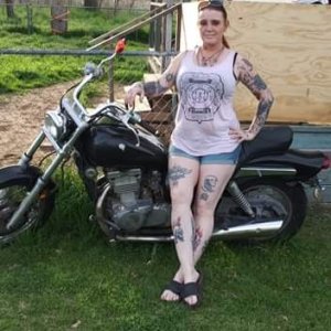 my wife and her bike
