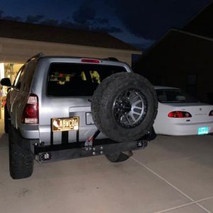Coastal Offroad rear bumper with custom made swingarms. Finished build.