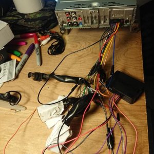 New head unit all spliced and wired up with the stock harness.
