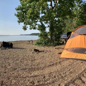 Beach campsite, LBL