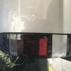 Just 1 layer of spray tint and masked off the top half of the turn signals and the reflector - 11/2/20