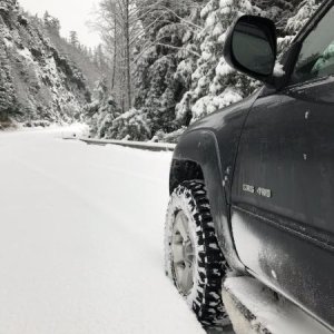 On our way to adventure after a fresh snowfall
