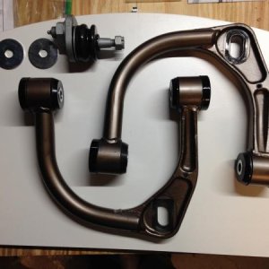 SPC UCA before installation, repainted and installed new upper ball joints from SPC. Bought these used from the Forum.