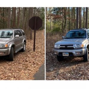 Before and after Ironman 4x4 Foam Cell Pro +2” suspension lift
