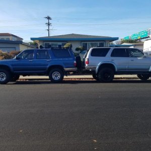3rd gen lifted 3" w/265/70/16's vs stock 2nd Gen with 265/75/15's