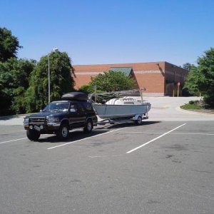 pulling my Oday20 sailboat, and proving people wrong...the 4runner has the power to pull it.......took this baby from NC to Illinois and back