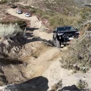 Starting up a steep hill.