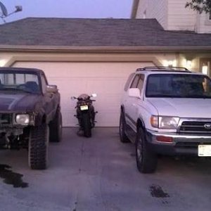 Here are the other two in the collection...a 96 4runner with the nice little 3.4l...and the 82 pick up...its had a few disagreements with rocks...