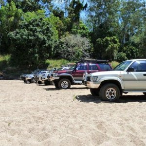 The crew lined up