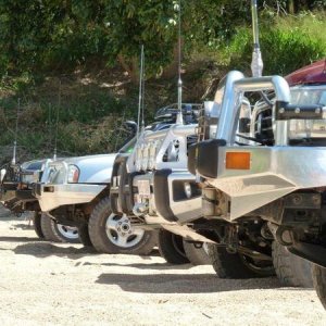 The weapons lined up - we love aluminium !