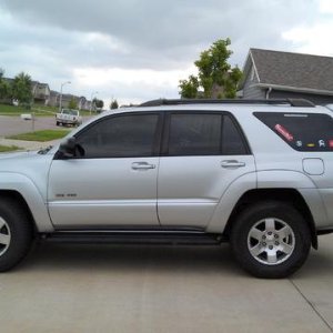 Front windows tinted to match factory tinted rear