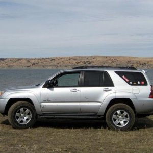 Wheeling along the Missouri river. River is so high now some former trails are under water.