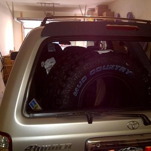 Tires loaded in and ready for mounting.