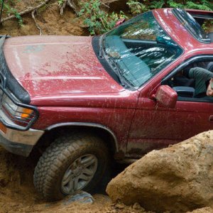 they said it couldnt be done, driving the left side of the rock, silly jeeps, a toyota can do it!