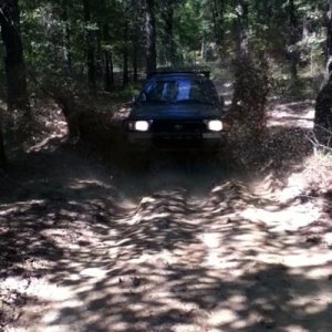 hittin a little mud hole(really just a giant puddle)