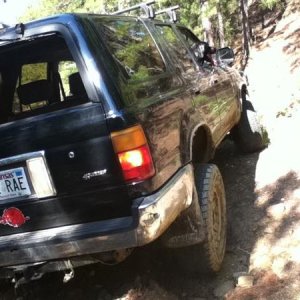 back tire off the ground