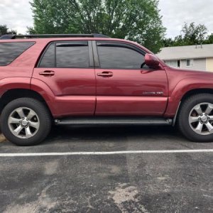 Carmen before the lift. Sitting pretty with the tint and window deflectors. Going with Eibach pro truck lift stage 1, with OME 895 rear springs. While