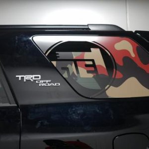 toyota flag decal installed. 
check out youtube channel.
https://www.youtube.com/watch?v=vmqd_FWJWU8&t=14s