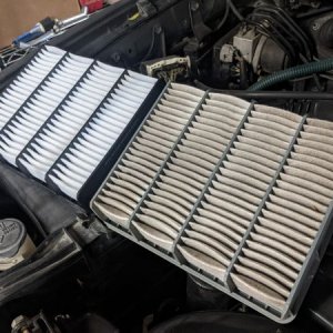 Replaced air filter. Surprisingly, the old one wasn't the worst I've seen.
