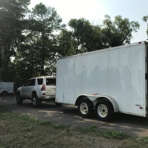 16' (?) utility trailer, no WDH, w/trailer brakes