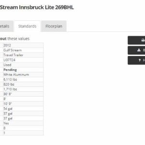 2012 Innsbruck Lite 269BHL specs