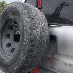 DIY hitch mount tire and Hi-lift carrier