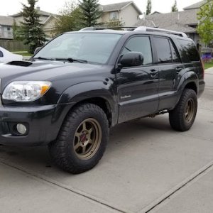 First set of rims and tires. BFG K02's 265/70R17 and FN Type X 17x8.5 -10