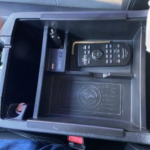 Wireless charger in center console