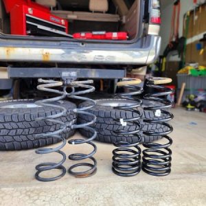FZJ80 springs on the left compared to new OME 861 springs on the right