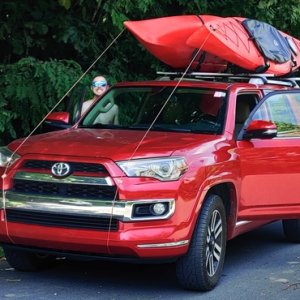 Finally got the 'yaks up top!

-10' Heritage enclosed fishing 'yak
-8' Heritage enclosed 'yak
-Leader Accessories Folding Kayak Racks
-Stay There Cros