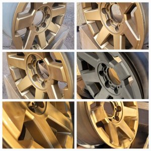 Toyota 4Runner Off-Road wheels. 17 inch. Painted Champagne Bronze, 2K SprayMax clear.