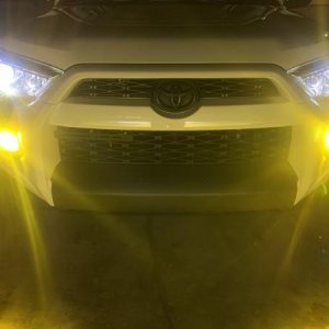 Wrapped front valance in matte black 3M vinyl.

LED bulb upgrades in low, high, DRL, and switchback fogs (amber/white)