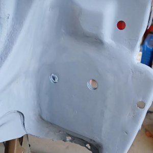 Tailgate pivot mount after.  Still needs a little sanding work.