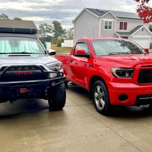 Sitting next to our upcoming build, a 2012 RCSB 4x4 Tundra