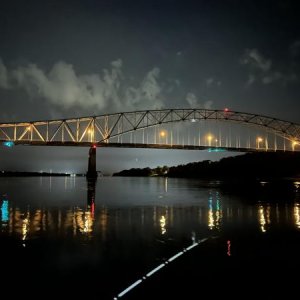 Catfishing under the Lincoln Memorial Bridge on a summer night. Perry Co. IN