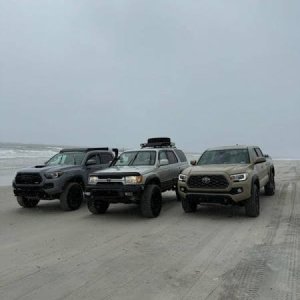 Left to right TRD PRO Taco, 99 4Runner Limited, TRD Off-Road Taco