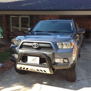 Tag Relocation Kit by Aires Installed on Bull Bar