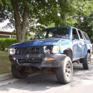 The $100 "Friend crashed it and got a DUI" 4Runner. I put a few parts on it, drove it for a few months and sold it for $800..