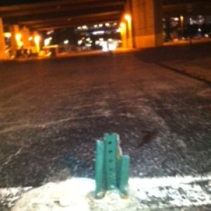Road Hazard in Lot B of M&T Bank Stadium, Baltimore. Took out my stock rubber sidewall while leaving the lot after the Ravens v Cardinals game. And No