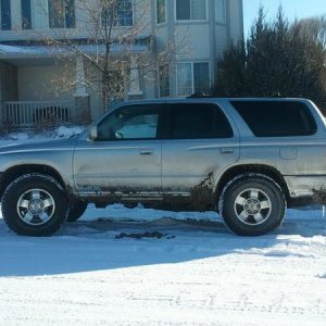 Took off the ARB bumper. Put back the stock bumper. And purchased some new 5 spoke FJ Cruiser tires and rims. size is 265/75/16