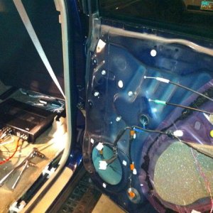 Installing 6 1/2" Polk's in back doors and 2nd MTX amp.