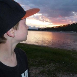 Sunset over the lake