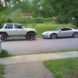 4runner black 24's with my 3g eclipse lowered with 20's