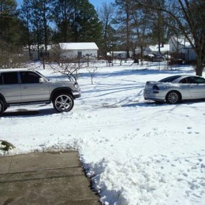 4runner and 3g eclipse in the snow!