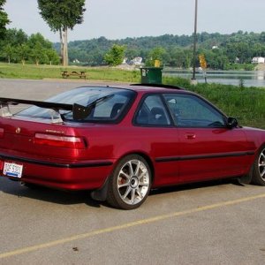 '91 Acura Integra--my foray into the sport-import world.  Rebuilt the engine, restored then fully modified the suspension (incredible handling!), redi