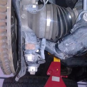 Lower ball joint bolts back in place